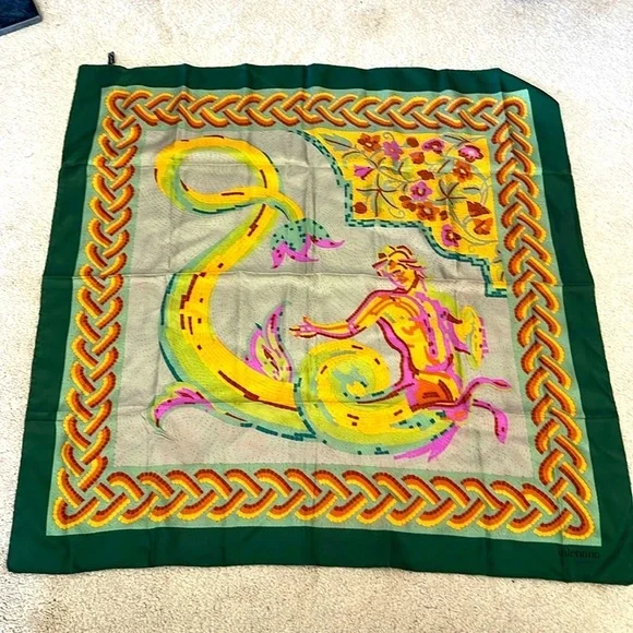 Valentino Colorful Mosaic Printed Silk Square Scarf. P10/A - Picture 2 of 6